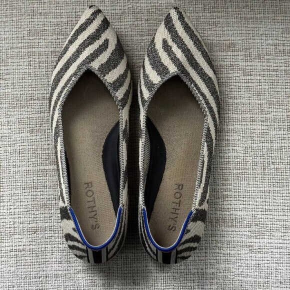 Rothy’s Women’s Shimmery Zebra Print Ballet Flats – Size 6.5 - Picture 1 of 8